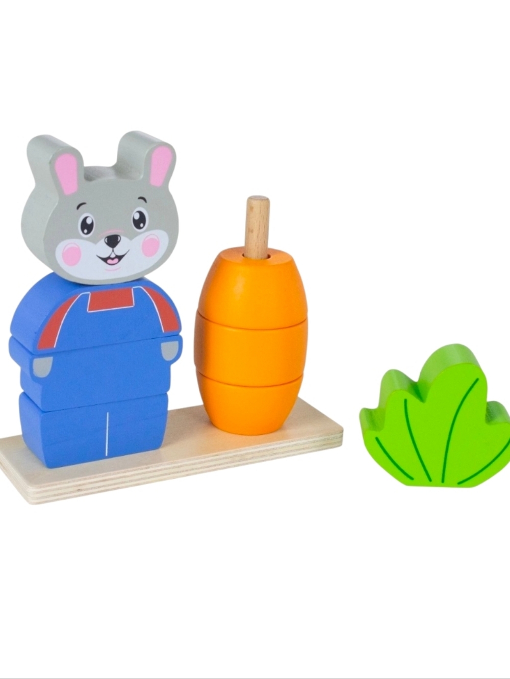 Spark Create Imagine Wood Caroot & Rabbit Stacking Puzzle - Picture 4 of 4